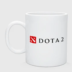Кружка керамическая Dota 2: Logo, цвет: белый