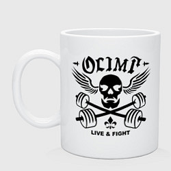 Кружка керамическая Olimp Live & Fight, цвет: белый