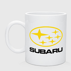 Кружка керамическая Subaru Logo, цвет: белый