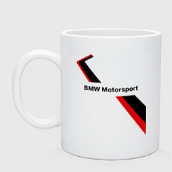 Кружка керамическая BMW: Red Motorsport, цвет: белый