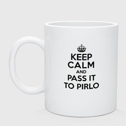 Кружка керамическая Keep Calm & Pass It To Pirlo, цвет: белый