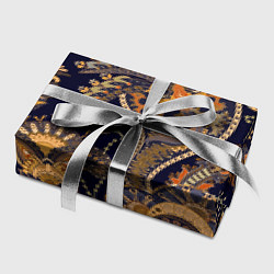 Бумага для упаковки Орнамент пейсли - золотой, цвет: 3D-принт — фото 2