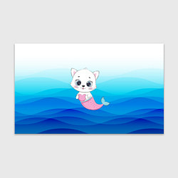Бумага для упаковки Котик русалочка Русалка с сердечком Z, цвет: 3D-принт