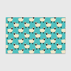Бумага для упаковки Овечки паттерн на бирюзовом, цвет: 3D-принт