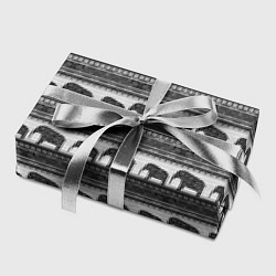 Бумага для упаковки Черно-белый узор слоны, цвет: 3D-принт — фото 2
