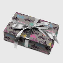 Бумага для упаковки Цветные велосипеды паттерн, цвет: 3D-принт — фото 2