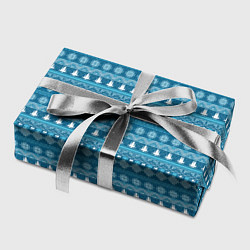 Бумага для упаковки Новогодний узор сине-белого цвета, цвет: 3D-принт — фото 2