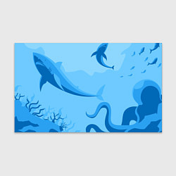Бумага для упаковки МоРское Дно с Акулами, цвет: 3D-принт