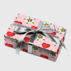 Бумага для упаковки Сердечки и цветочки паттерн, цвет: 3D-принт — фото 2