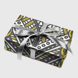 Бумага для упаковки Абстрактный узор в стиле дудл Желтый, серый и белы, цвет: 3D-принт — фото 2