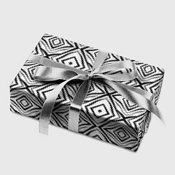 Бумага для упаковки Черно-белый абстрактный узор ромбы, цвет: 3D-принт — фото 2