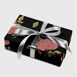 Бумага для упаковки Розовые розы на темном фоне, цвет: 3D-принт — фото 2