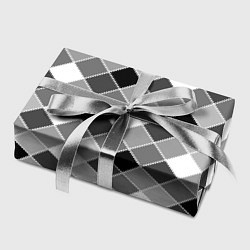 Бумага для упаковки Черно-белый клетчатый узор, цвет: 3D-принт — фото 2