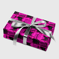 Бумага для упаковки Black and pink hearts pattern on checkered, цвет: 3D-принт — фото 2