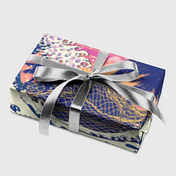 Бумага для упаковки Ретро дизайн большие волны, пальмы и абстрактные г, цвет: 3D-принт — фото 2