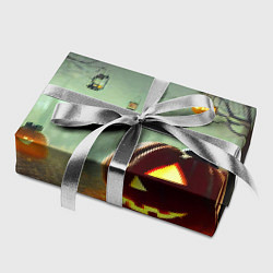Бумага для упаковки Тыква на Хэллоуин в ночном туманном лесу, цвет: 3D-принт — фото 2