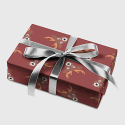 Бумага для упаковки Эстетика: праздничные олени на бордовом фоне, цвет: 3D-принт — фото 2