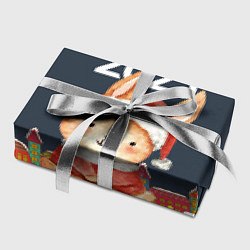 Бумага для упаковки Зайчик в новогоднем костюме, цвет: 3D-принт — фото 2