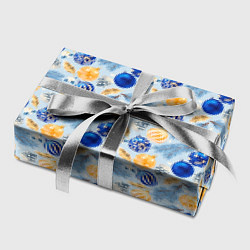 Бумага для упаковки Шарики новогодние ёлочные, синие, цвет: 3D-принт — фото 2