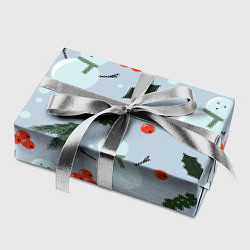Бумага для упаковки Снеговики и ягодки, цвет: 3D-принт — фото 2