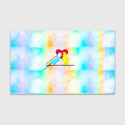 Бумага для упаковки Влюбленные волнистые попугайчики, цвет: 3D-принт