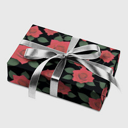 Бумага для упаковки Алые розы на черном, цвет: 3D-принт — фото 2
