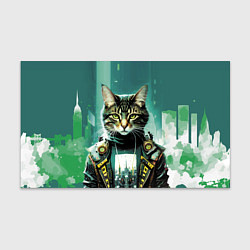 Бумага для упаковки Funny cat on the background of skyscrapers
