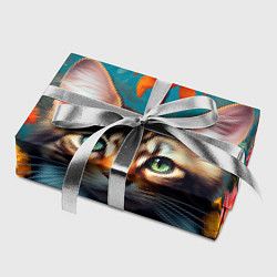 Бумага для упаковки Дикая кошка в цветах, цвет: 3D-принт — фото 2