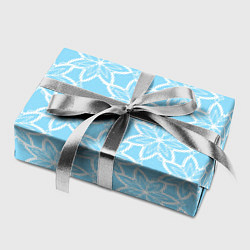 Бумага для упаковки Цветы-снежинки небесно-голубой, цвет: 3D-принт — фото 2