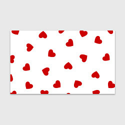 Бумага для упаковки Красные сердечки на белом, цвет: 3D-принт