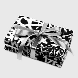 Бумага для упаковки Граффити черно-белый паттерн, цвет: 3D-принт — фото 2