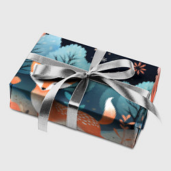 Бумага для упаковки Лисичка в осеннем лесу фолк-арт, цвет: 3D-принт — фото 2