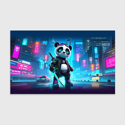 Бумага для упаковки Панда кибер самурай в ночном Нью-Йорке, цвет: 3D-принт