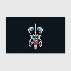 Бумага для упаковки Два сросшихся скелета и сердце, цвет: 3D-принт