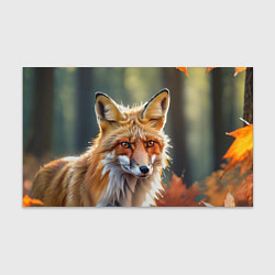 Бумага для упаковки Портрет лисы с осенними листьями, цвет: 3D-принт