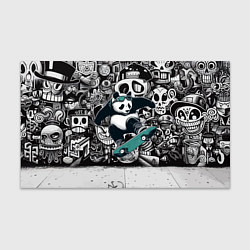 Бумага для упаковки Скейтбордист панда на фоне граффити, цвет: 3D-принт