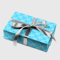Бумага для упаковки Паттерн снежинки голубой, цвет: 3D-принт — фото 2