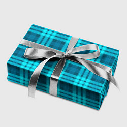 Бумага для упаковки Шотландский неоновый голубой, цвет: 3D-принт — фото 2