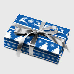 Бумага для упаковки Синий свитер с новогодними оленями, цвет: 3D-принт — фото 2