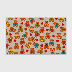 Бумага для упаковки Мишки в свитерах и сердечки, цвет: 3D-принт