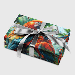 Бумага для упаковки Попугаи Ара - тропики джунгли, цвет: 3D-принт — фото 2