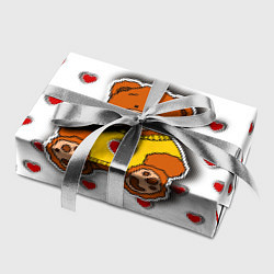 Бумага для упаковки Стикер наклейка мишка и сердце объемный рисунок, цвет: 3D-принт — фото 2
