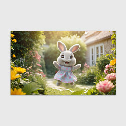 Бумага для упаковки Забавный белый кролик в платье, цвет: 3D-принт