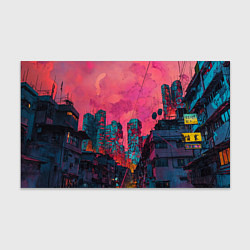 Бумага для упаковки Абстрактный город в неоновых цветах, цвет: 3D-принт