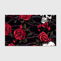 Бумага для упаковки Череп и красные розы, цвет: 3D-принт