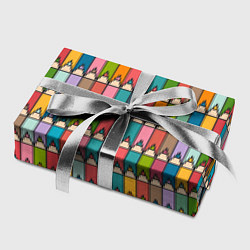 Бумага для упаковки Паттерн с цветными карандашами, цвет: 3D-принт — фото 2