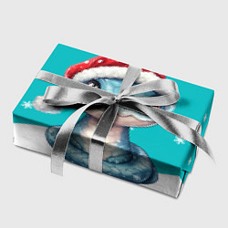 Бумага для упаковки Новогодняя голубая змейка символ 2025, цвет: 3D-принт — фото 2