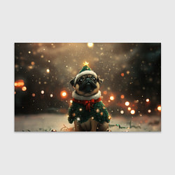 Бумага для упаковки Мопс в костюме елки, цвет: 3D-принт