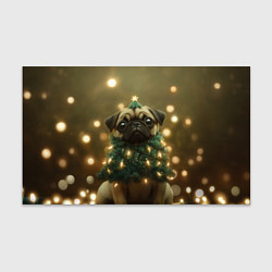 Бумага для упаковки Новогодний мопс - елка, цвет: 3D-принт