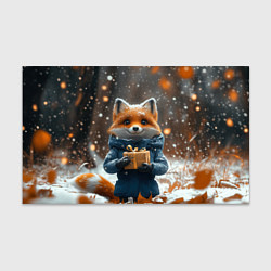 Бумага для упаковки Лиса с подарком в лесу, цвет: 3D-принт